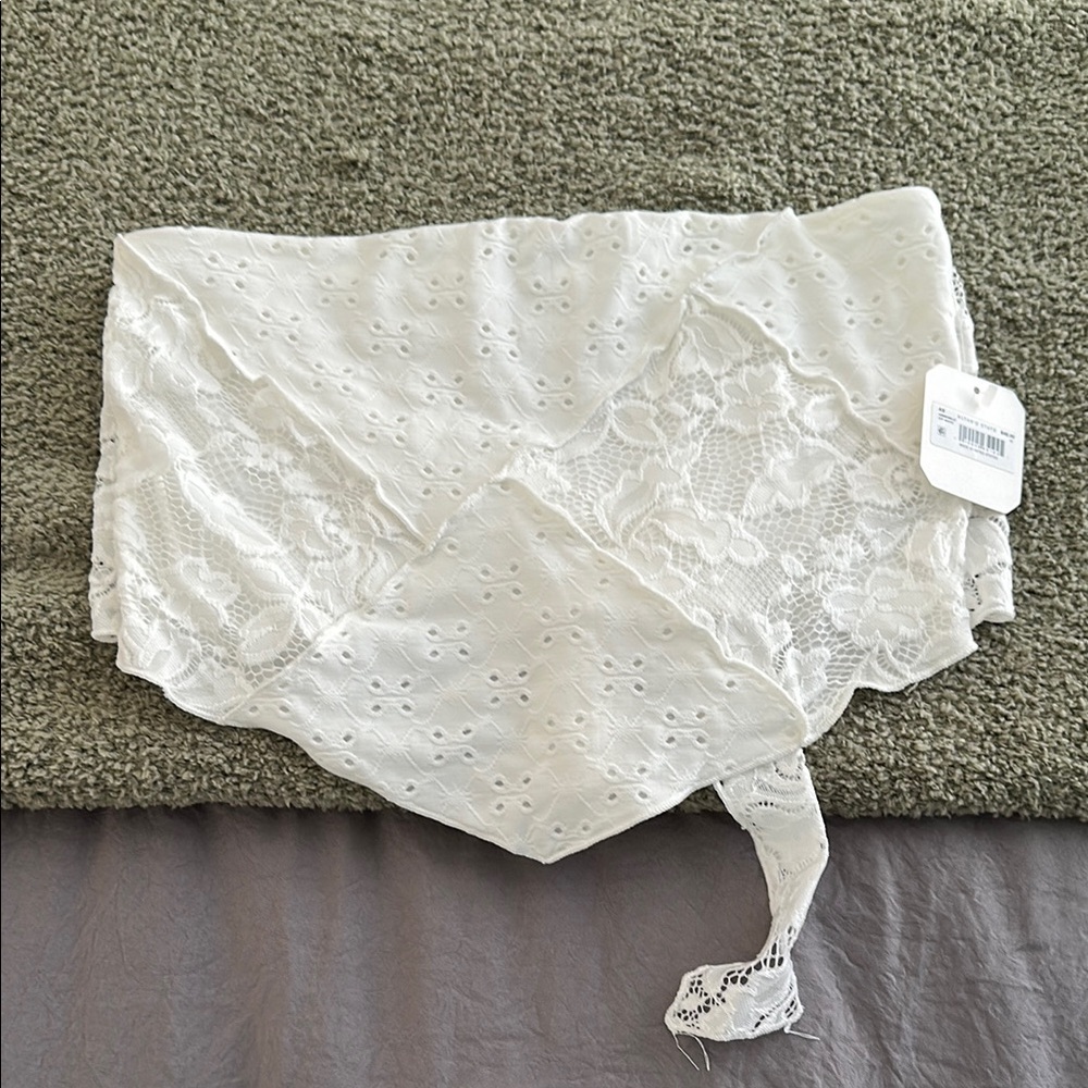 Free People Cream Lace Crop Top